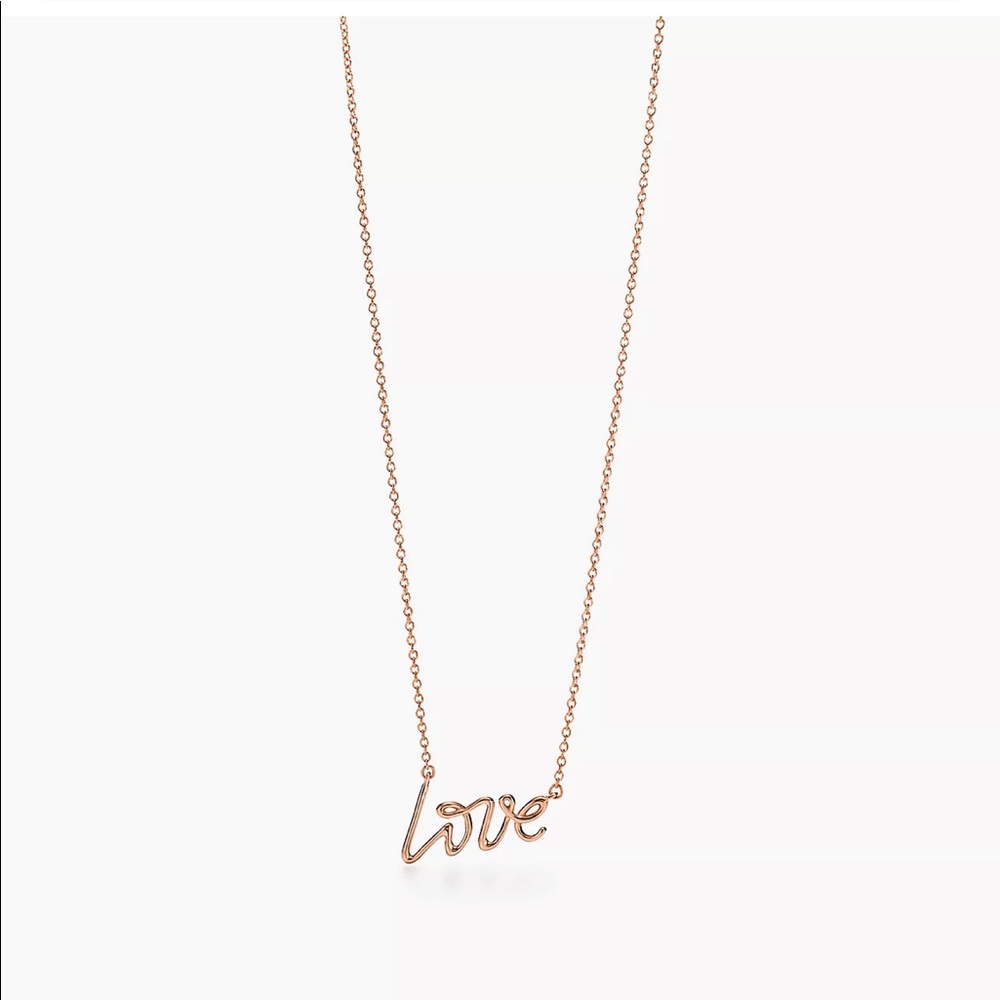 Tiffany & Co. 18K Rose Gold Love Pendant Necklace